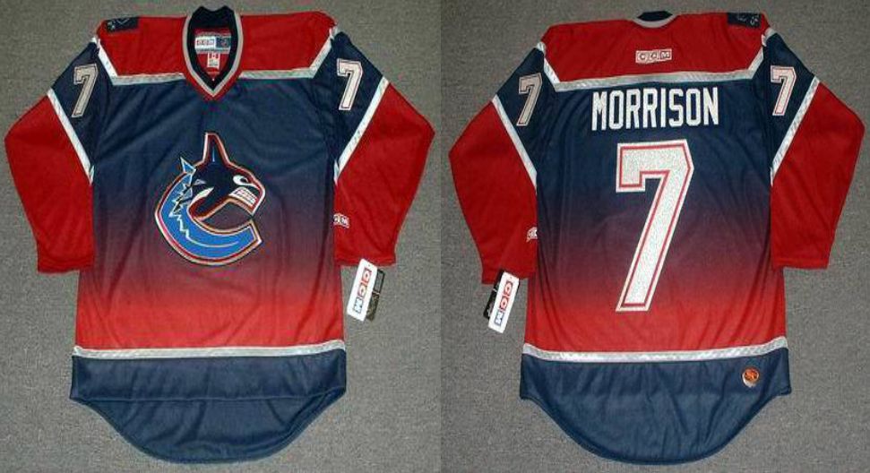 2019 Men Vancouver Canucks #7 Morrison Red CCM NHL jerseys